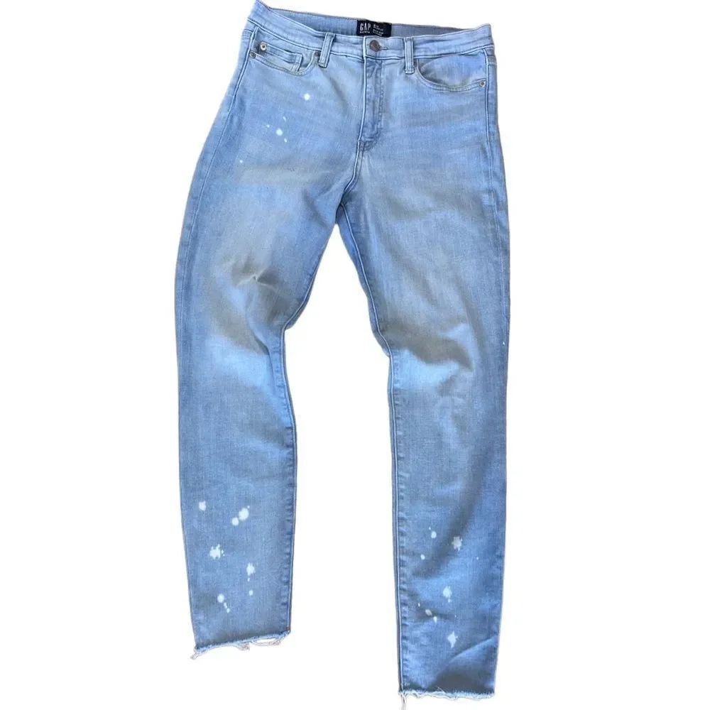 Gap denim jeans high rise leggings light distressed denim size 8/29